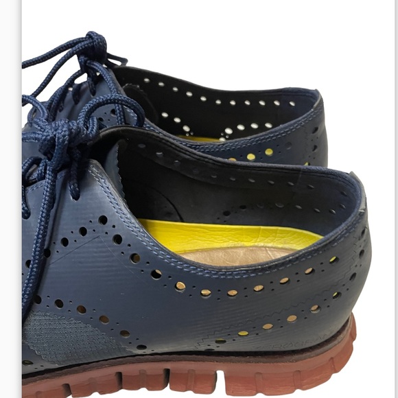 Cole Haan Zerogrand Wingtip Oxford Navy Blue Leather Lace Up Men 10.5 M - Picture 13 of 16